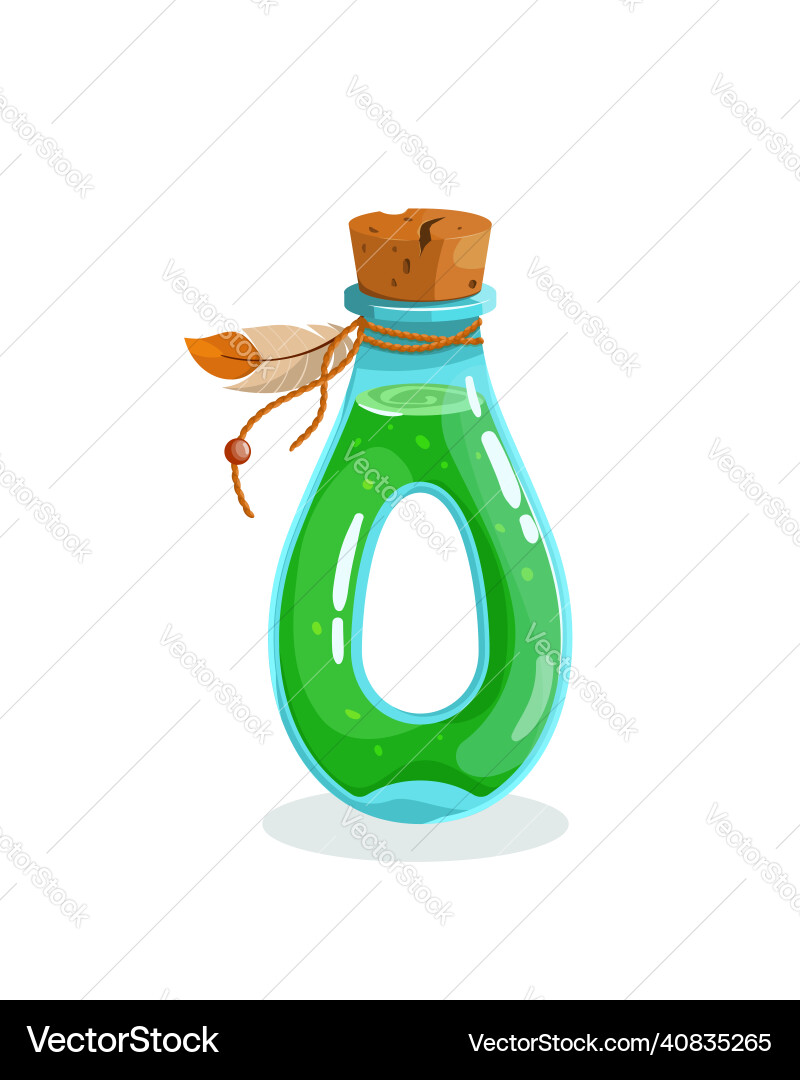 Magic flask glass potion bottle with elixir Vector Image