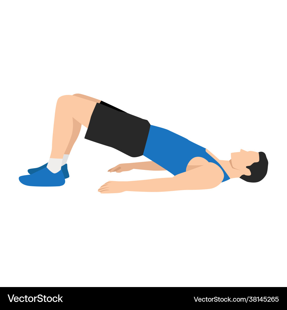 Man doing hamstring walkout exercise Man doing hamstring walkout exercise vector image