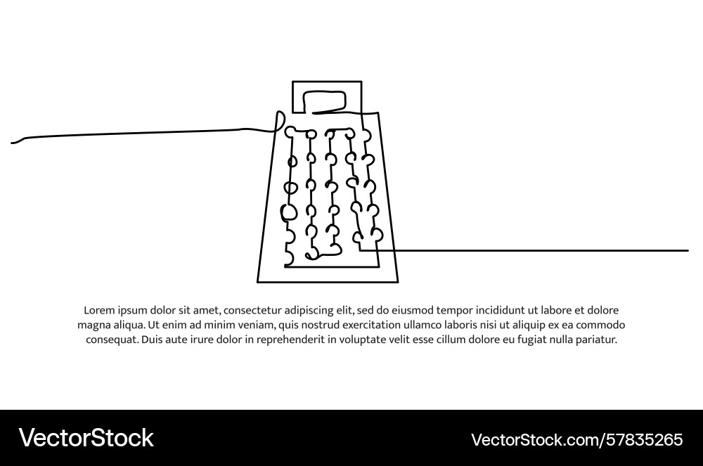 One line of grater tool abstract minimal One line of grater tool abstract minimal Vector Image