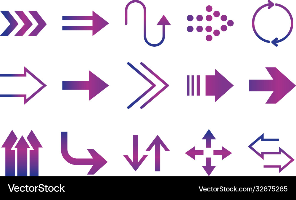 Pfeile Richtung Guide Cursor Web-Navigations-Symbole vektorbild