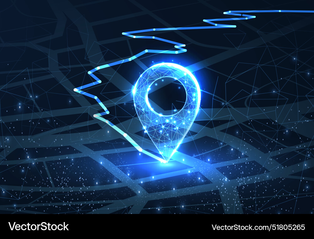 Pin icon with move path new office location Pin icon with move path new office location vector image