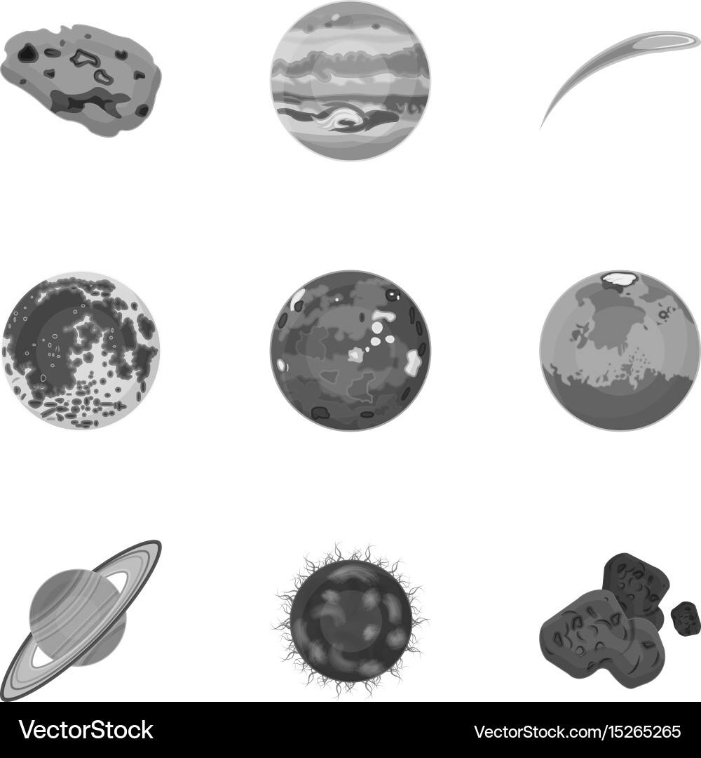 Planets of the solar system cosmic objects Vector Image