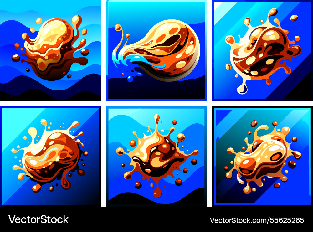 Set of color templates with abstract drops Set of color templates with abstract drops vector image