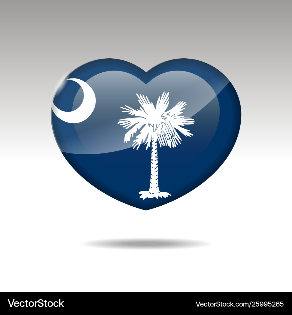 South Carolina Heart Flag Icon Vector Image