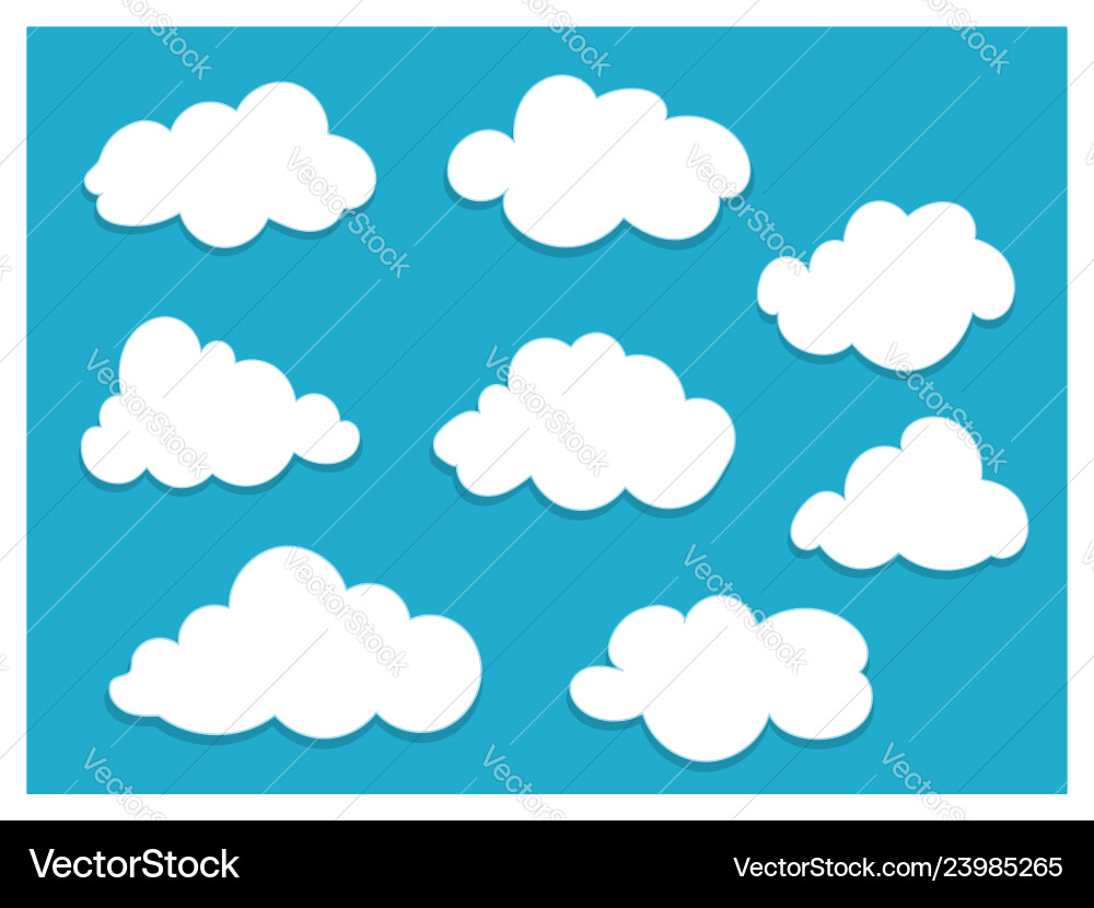 White clouds with copy space for text template White clouds with copy space for text template vector image