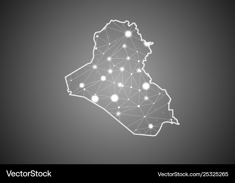 Wireframe mesh polygonal iraq map abstract Wireframe mesh polygonal iraq map abstract Vector Image