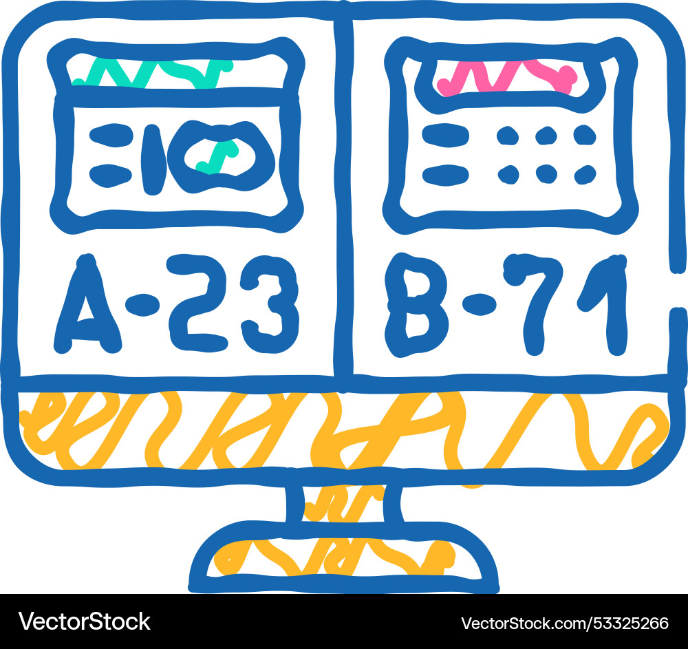 Ab testing ux ui design icon doodle Vector Image