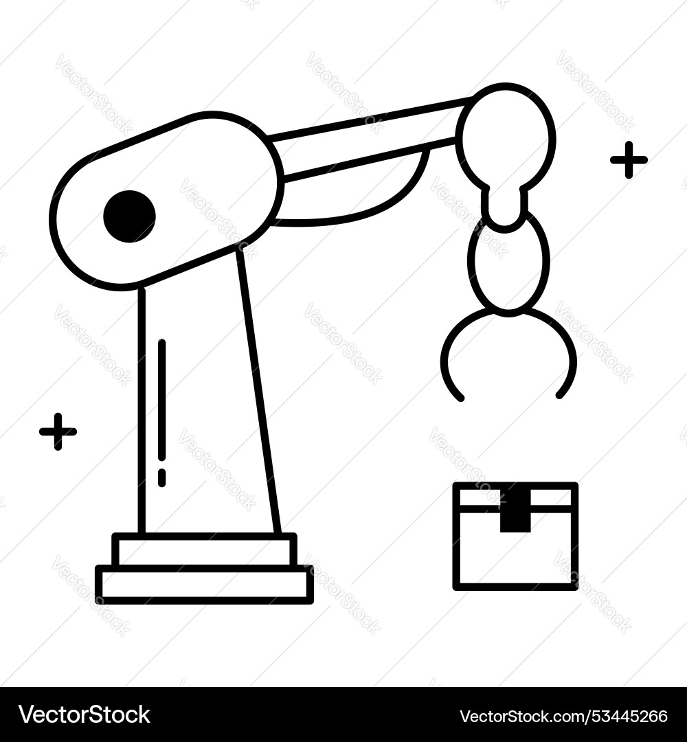 Automation technology and articulated robot icon Vector Image