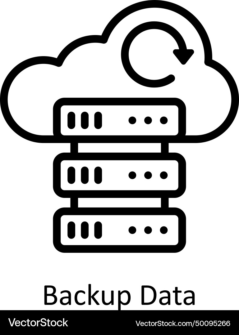 Backup data outline icon style Vector Image