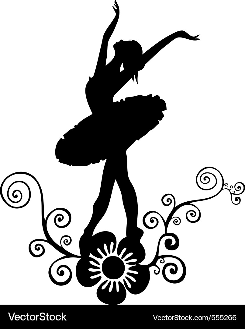 Ballet Silhouette Art Vector Image