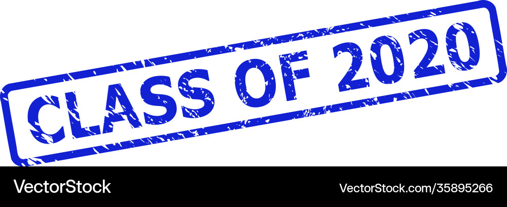 Class of 2020 stamp with scratched surface vector image