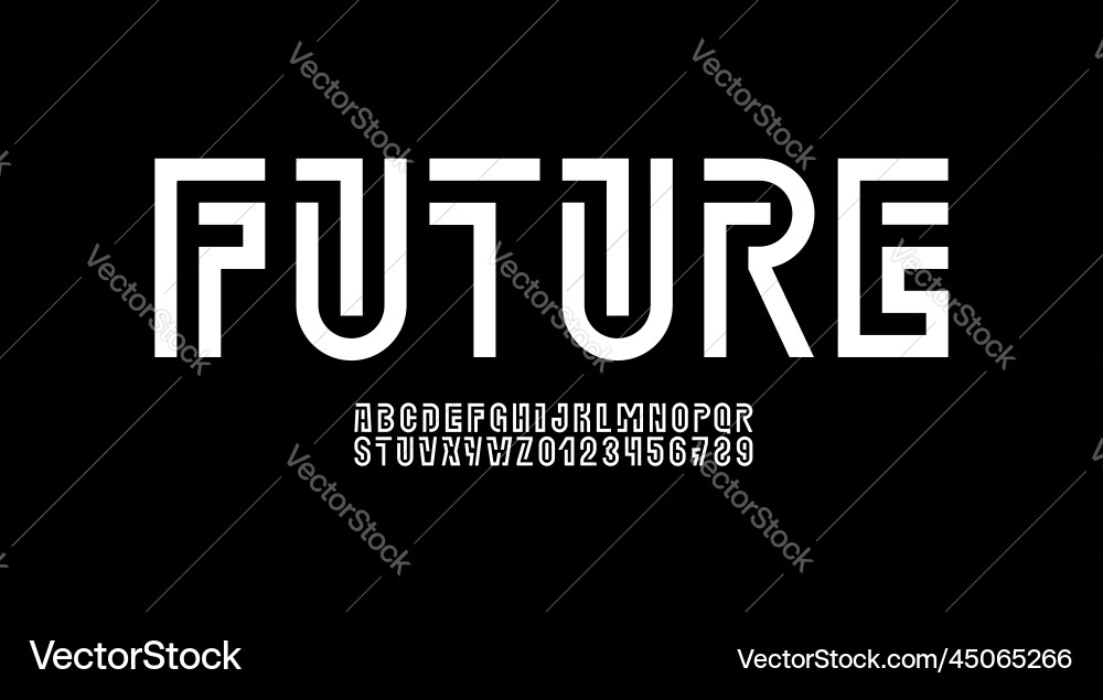 Digital font alphabet from segment line Digital font alphabet from segment line vector image
