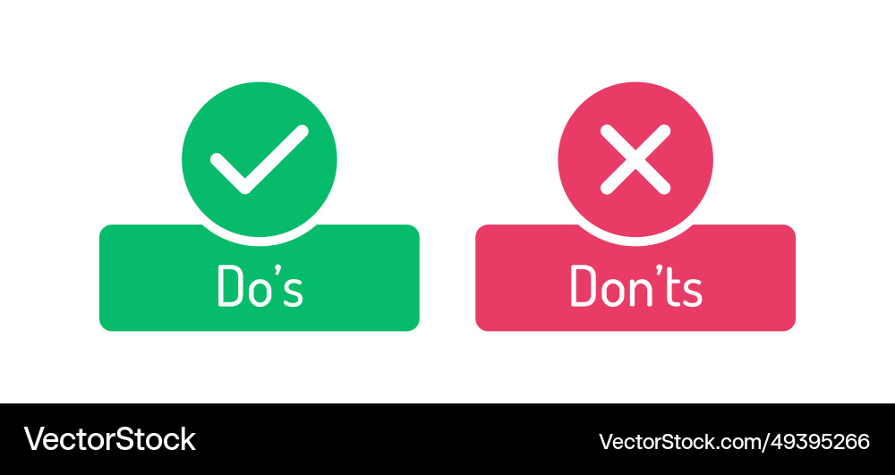 Dos and dont icon in circle frame allow Dos and dont icon in circle frame allow vector image