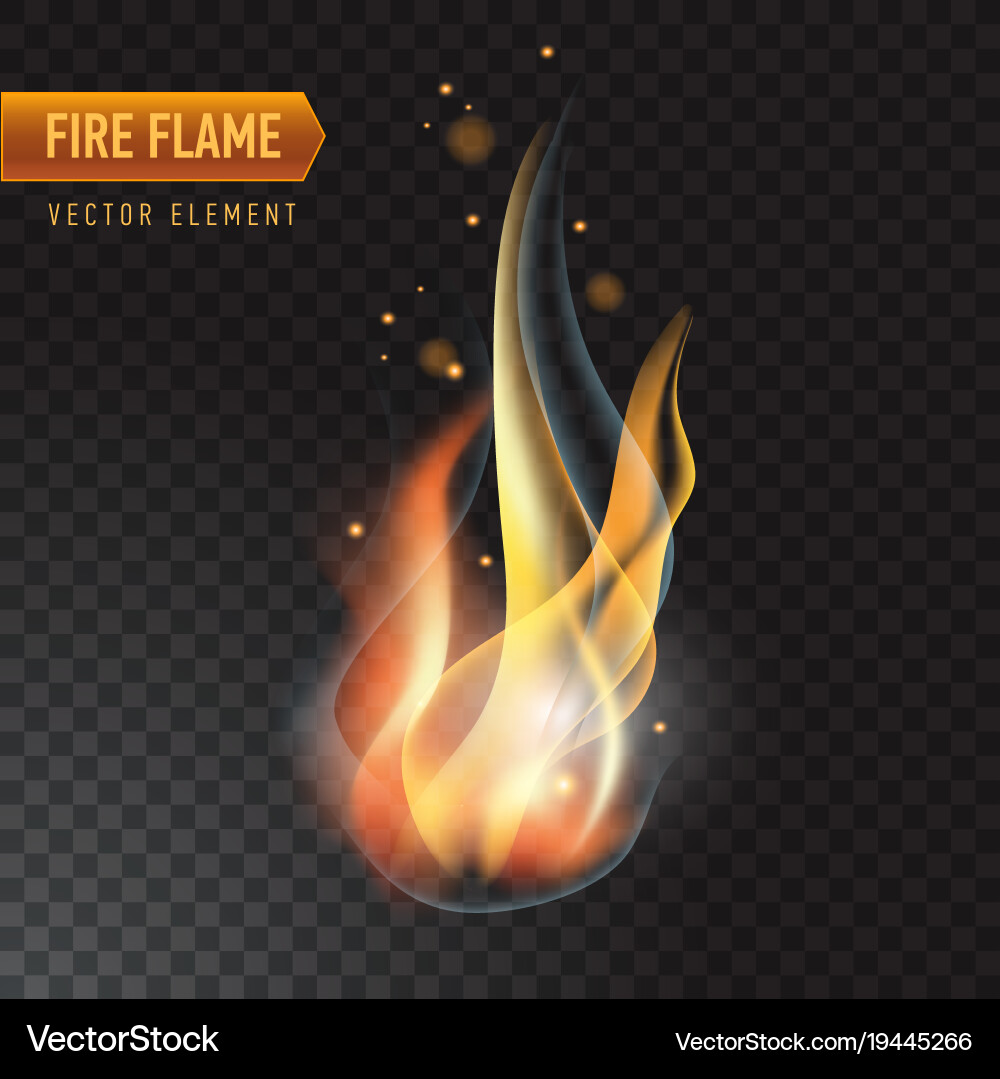 Dynamic Burning Flame Effect Vector Image