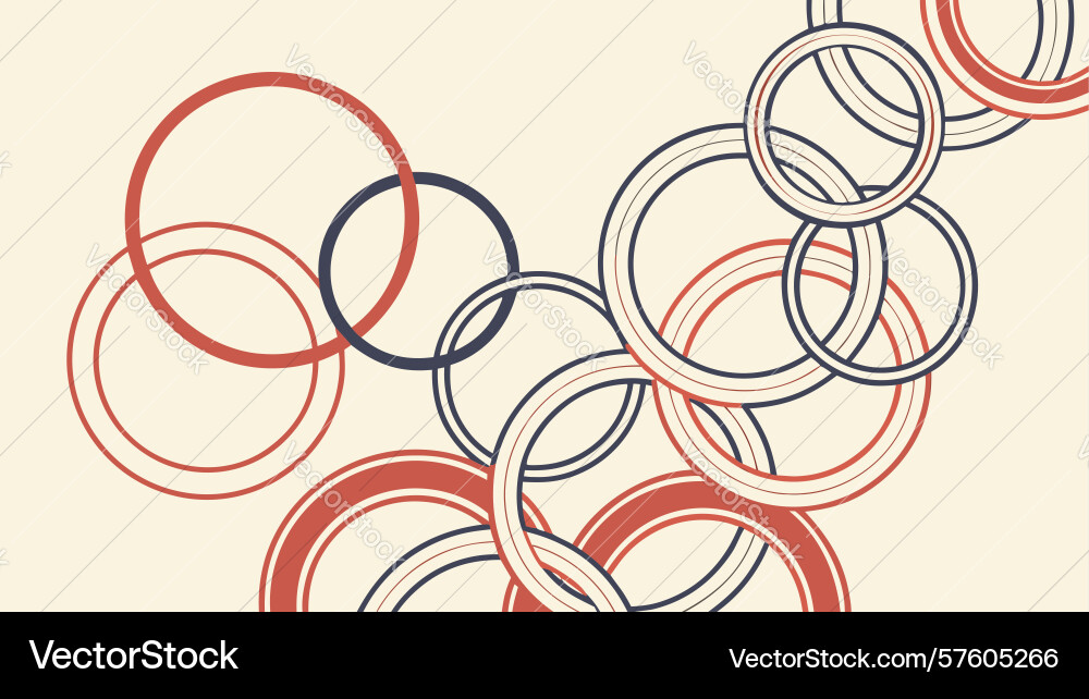 Dynamic overlapping circles abstract background vector image