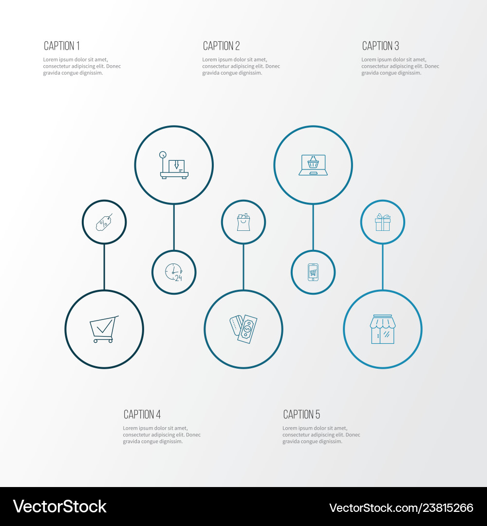 Ecommerce icons line style set with storefront Ecommerce icons line style set with storefront Vector Image