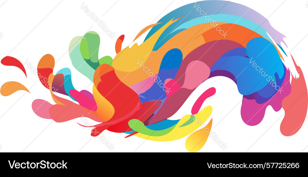 Explosive abstract color splash dynamic rainbow vector image