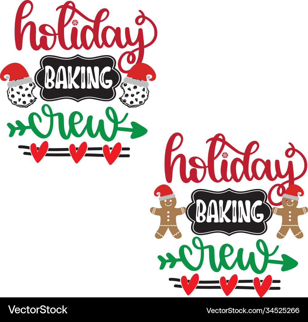 Festive Holiday Baking Crew vector image