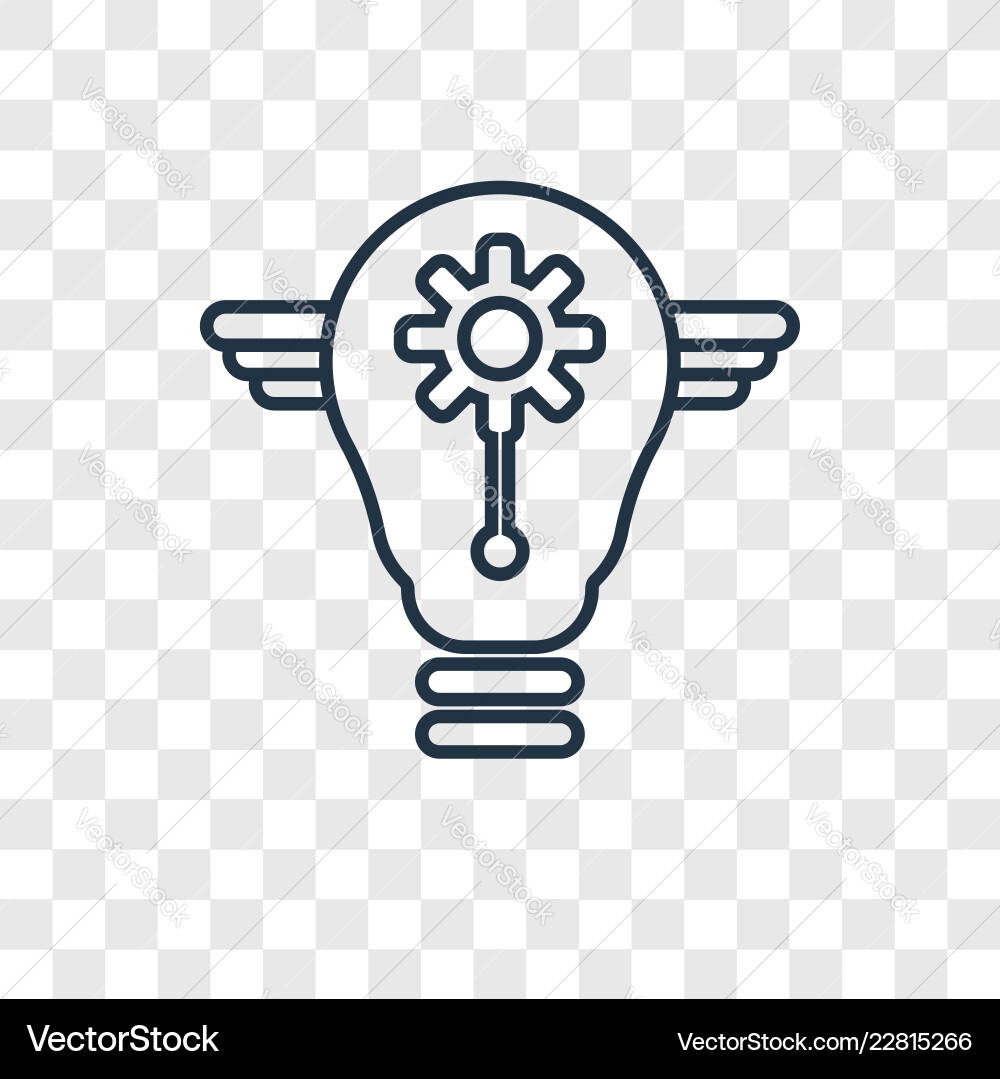Idea concept linear icon isolated on transparent Idea concept linear icon isolated on transparent vector image