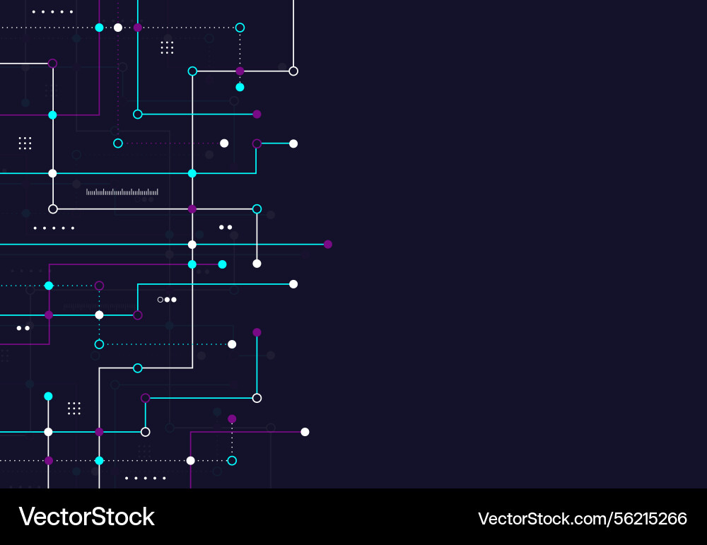 Network circuit connection lines and dots Vector Image