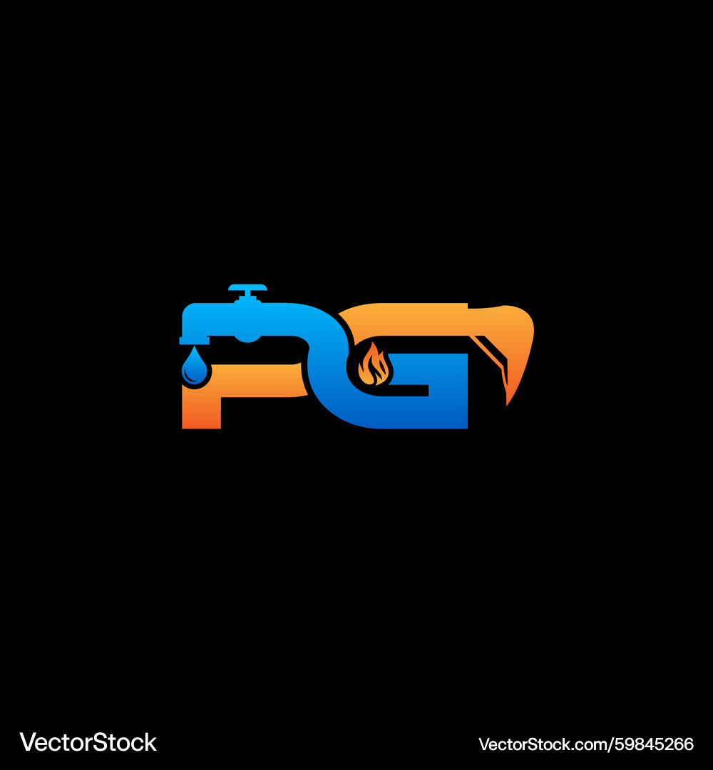 PG Gas \u0026 Plumbing Logo – Royalty-Free Vector | VectorStock, image size:1000x1080