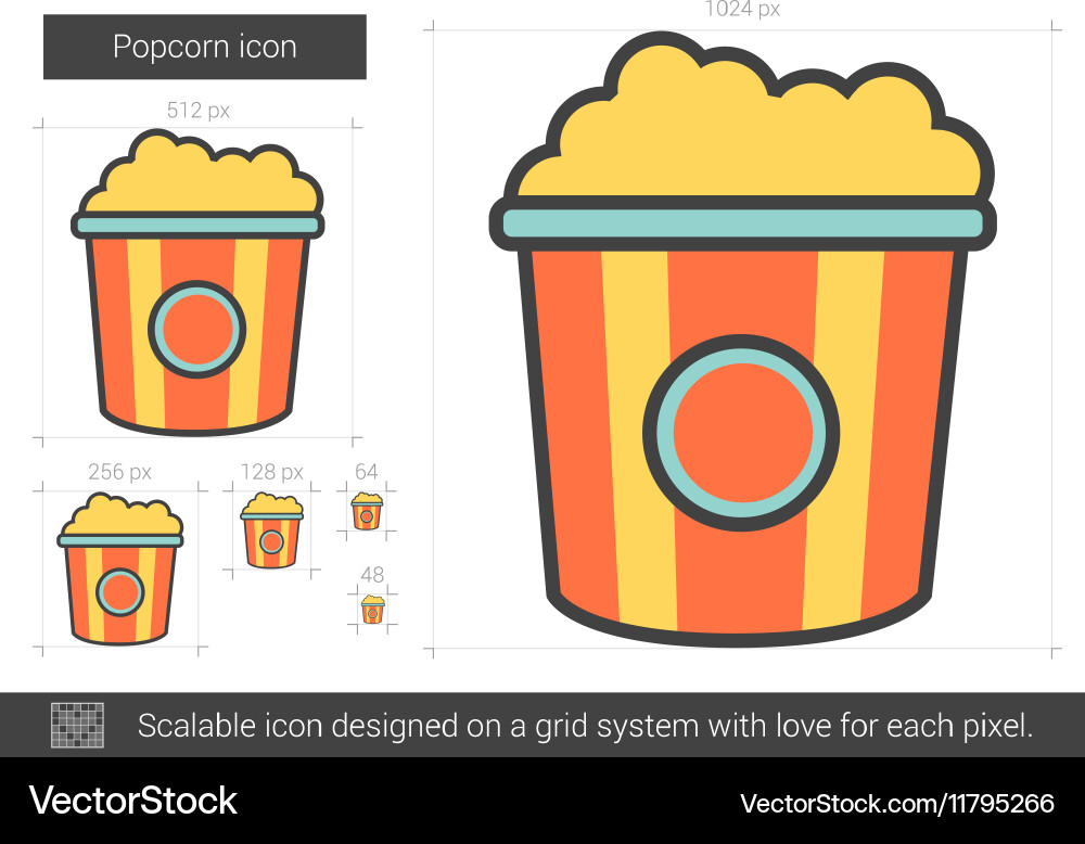 Popcorn Line Icon Vektorbild