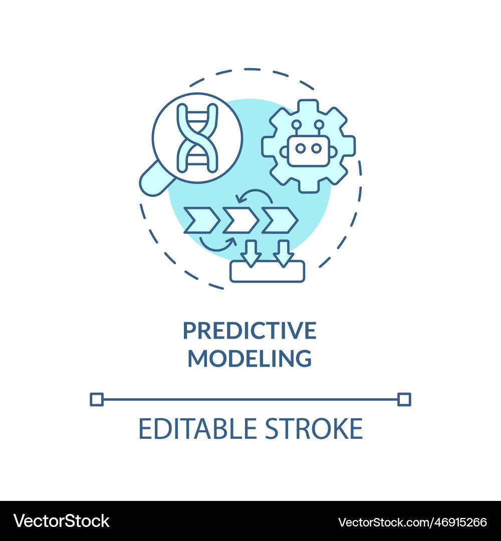 Predictive modeling turquoise concept icon vector image