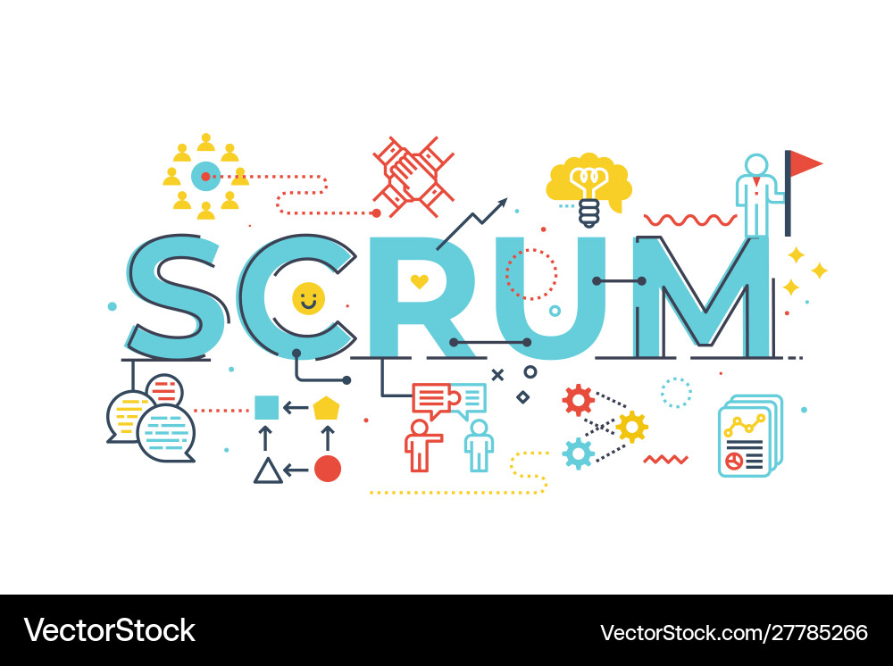 Scrum Workflow Icon Set vector image