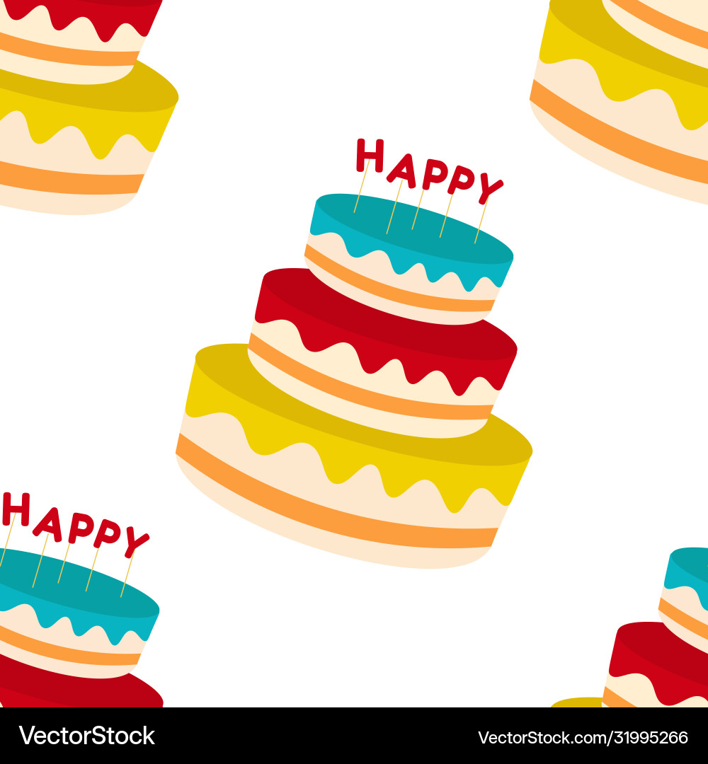 Seamless pattern background with cake template Seamless pattern background with cake template Vector Image