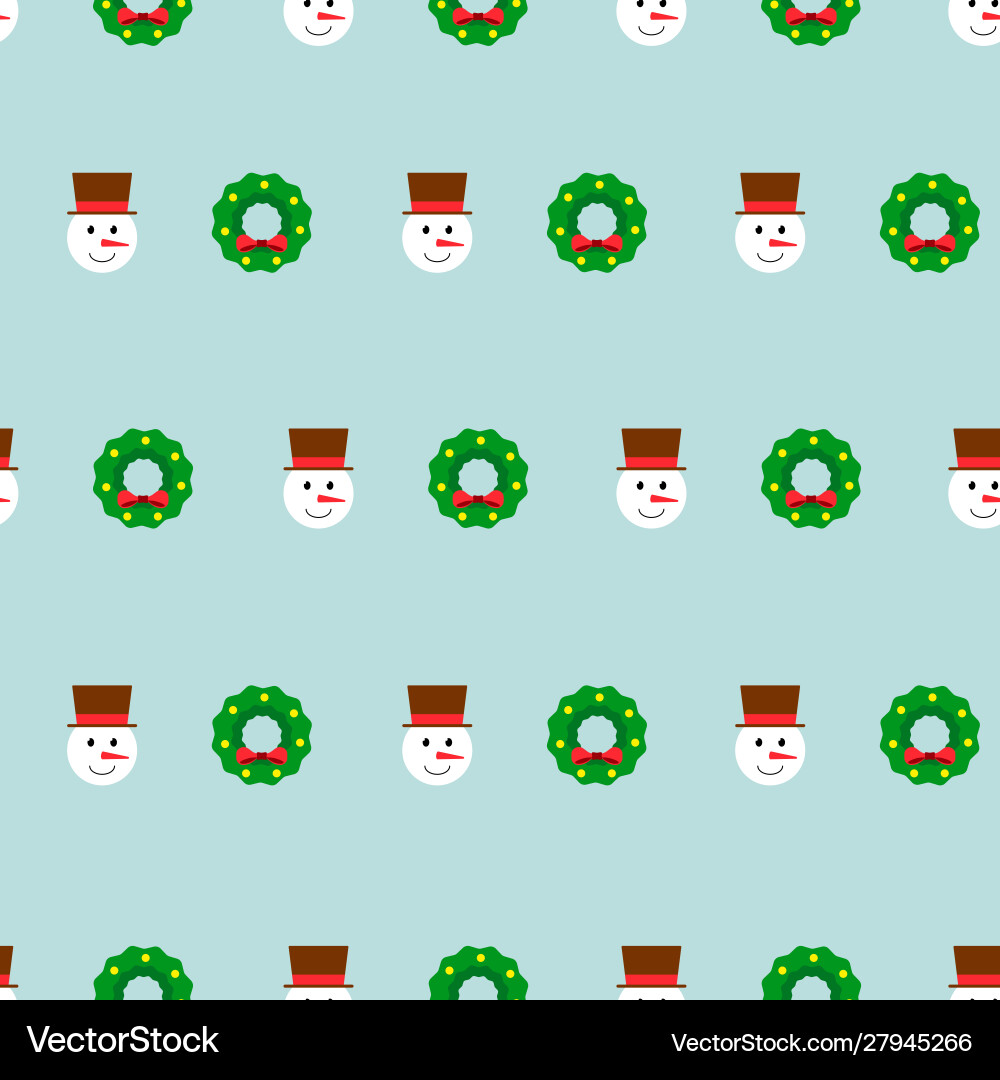Seamless pattern with snowmen isolated Vector Image