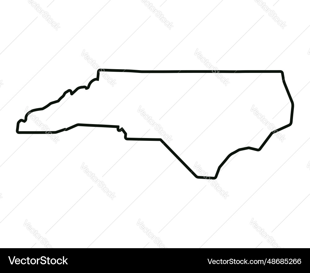 us-state-map-north-carolina-outline-symbol-vector-image