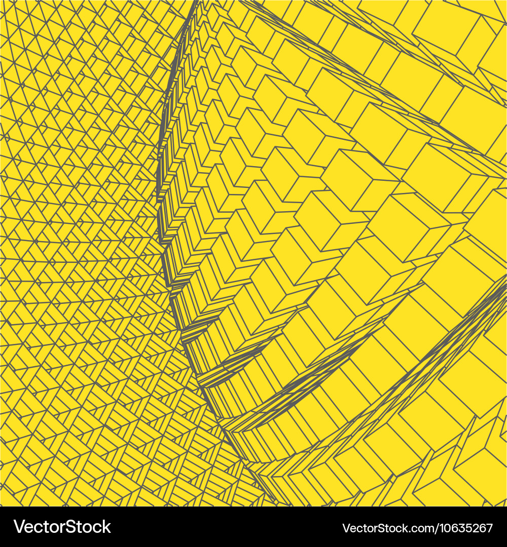 Abstract 3d illuminated distorted mesh sphere vector image