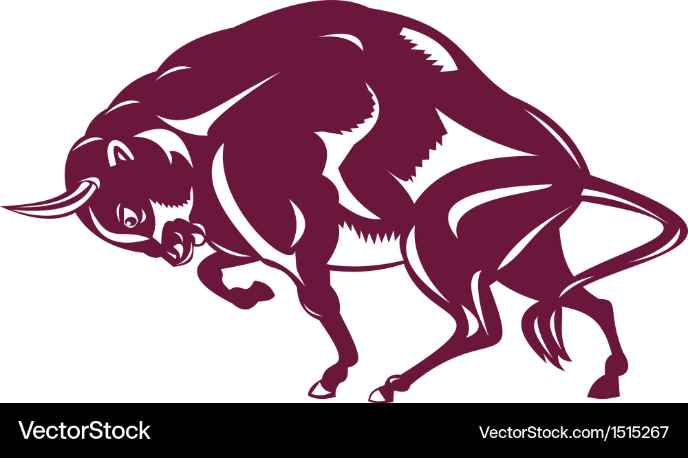 Bison retro style Royalty Free Vector Image - VectorStock