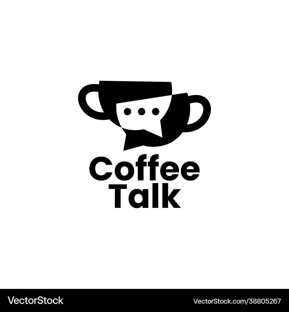 Coffee talk chat bubble forum community logo icon Coffee talk chat bubble forum community logo icon vector image