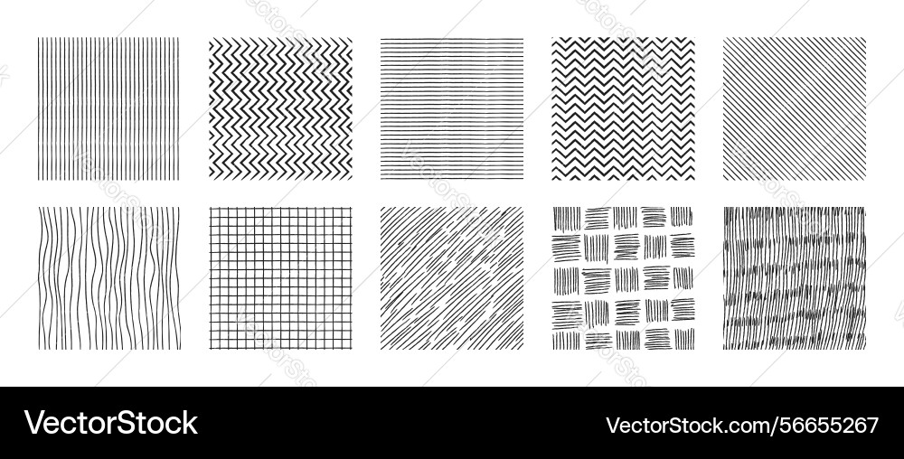 Crosshatch patterns collection Crosshatch patterns collection vector image