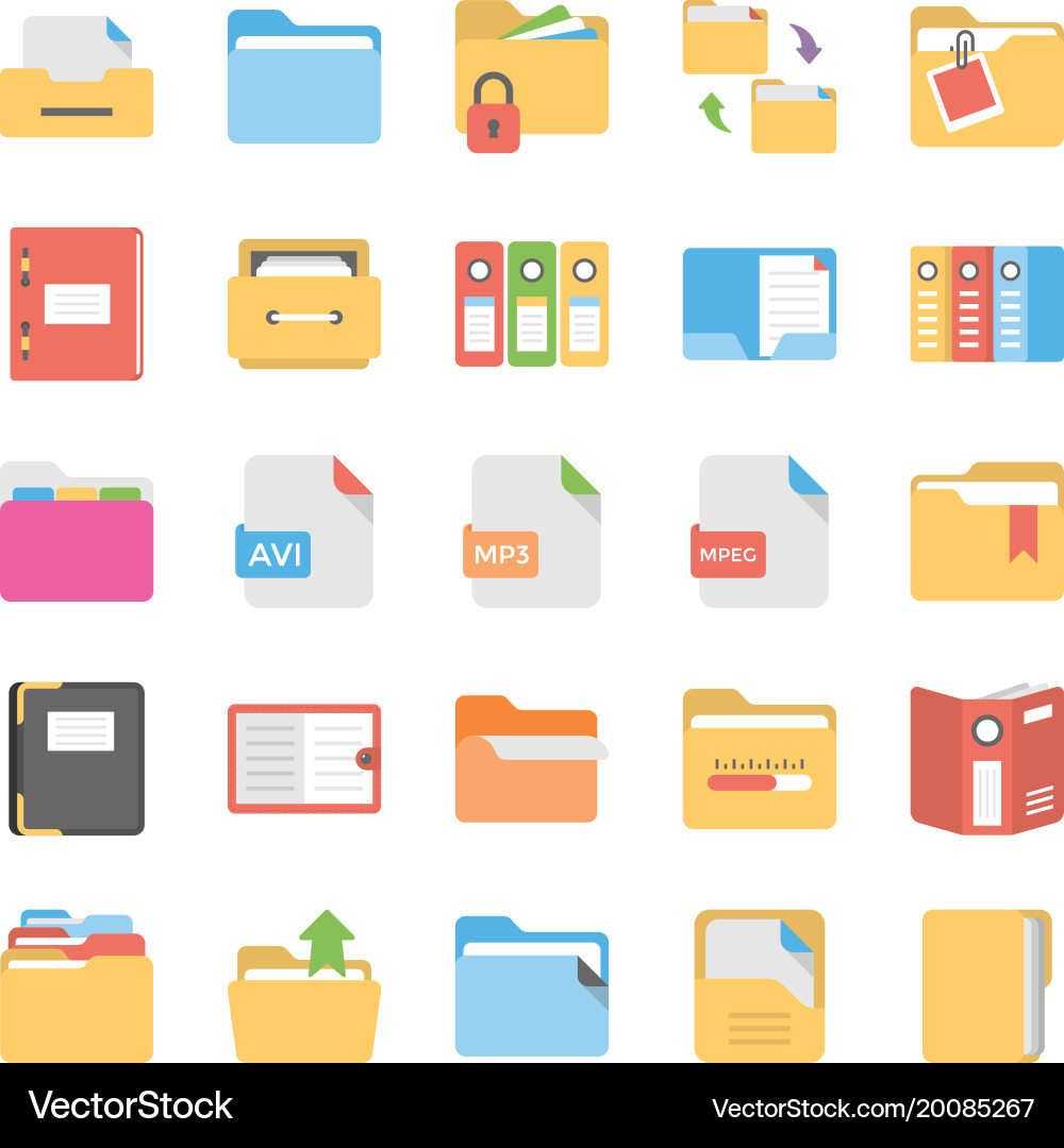 File and Folder Icons vector image