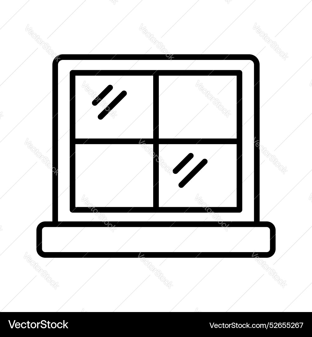 Glass window with different blocks icon Vector Image