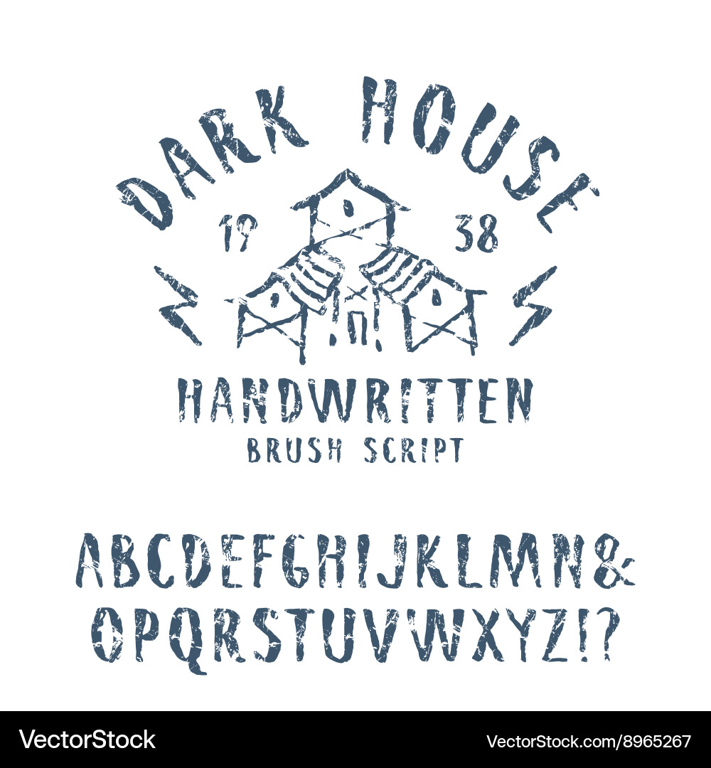 Handwritten brush font in horror style Vector Image
