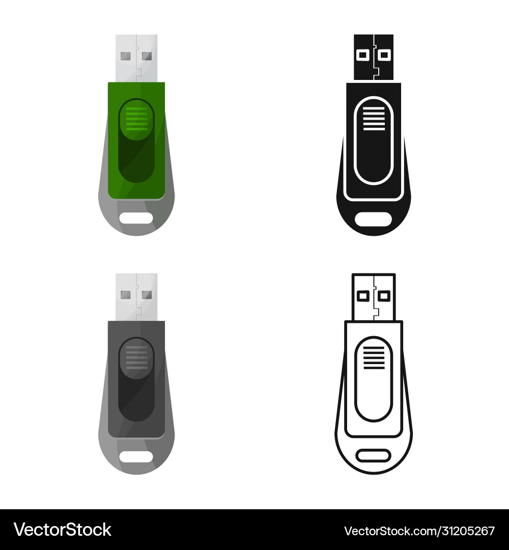 Isolated object usb and memory symbol web Vector Image