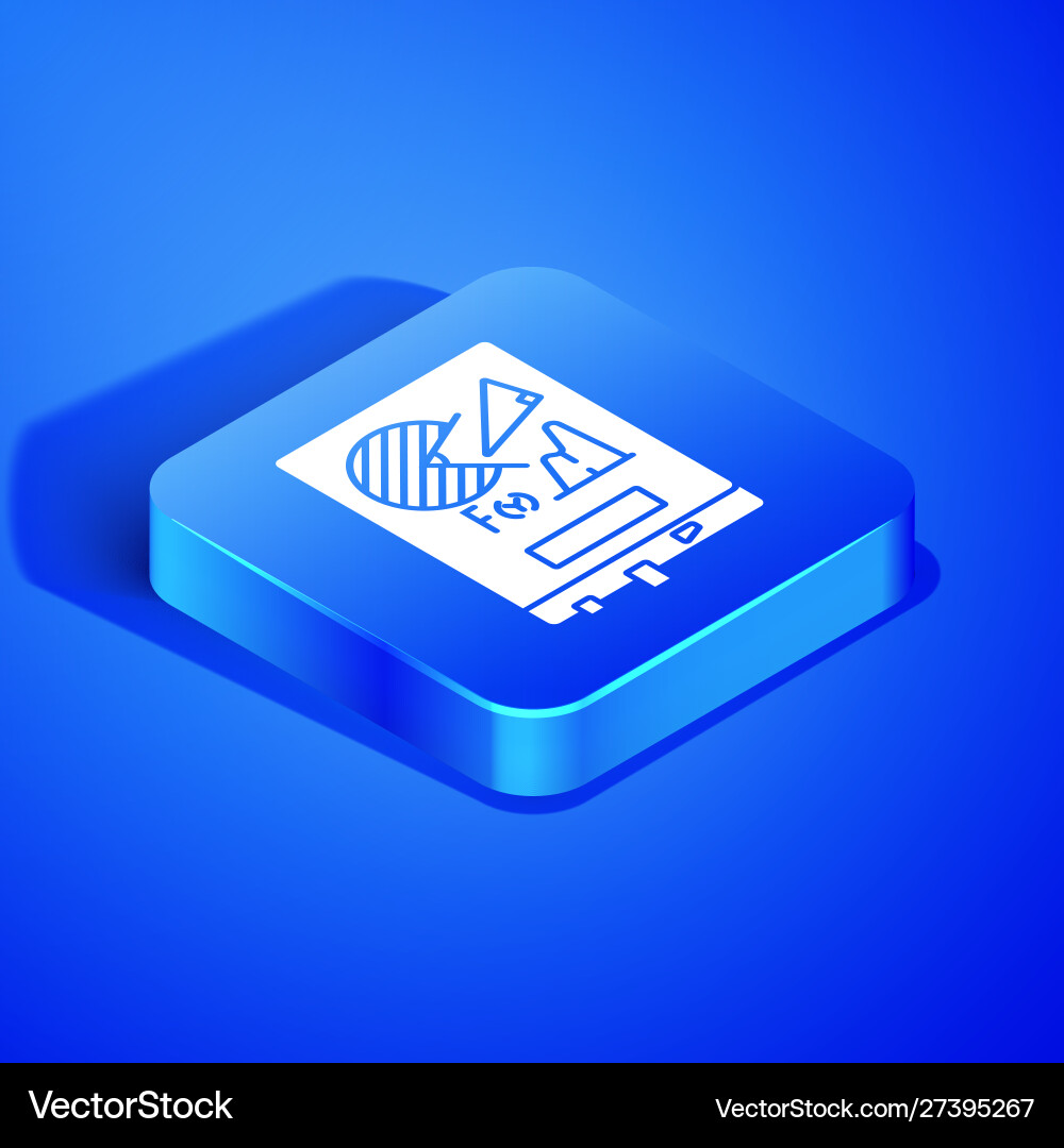 Isometric board with graph chart icon isolated Isometric board with graph chart icon isolated vector image