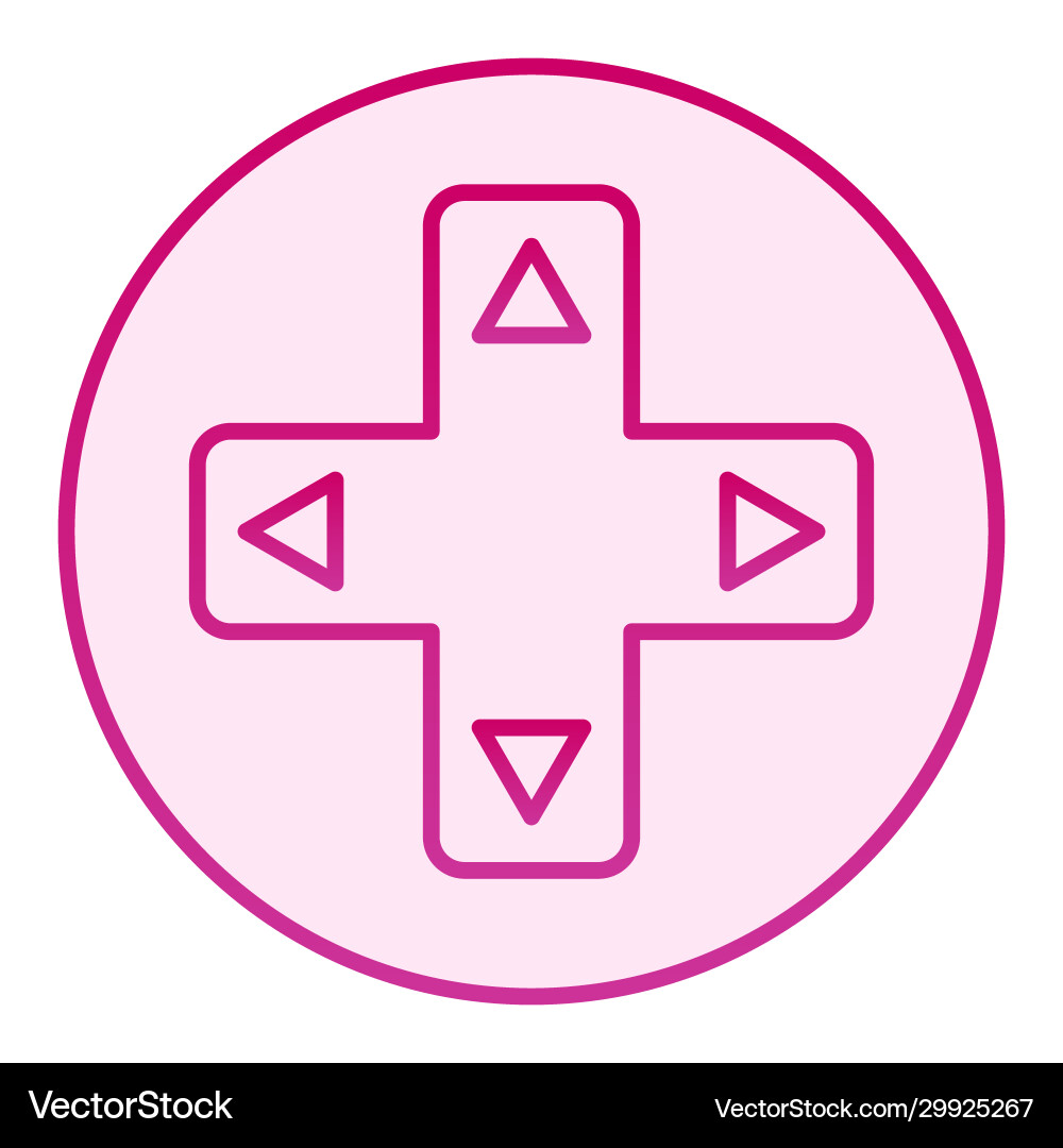 Joystick button with arrows flat icon game pad Vector Image