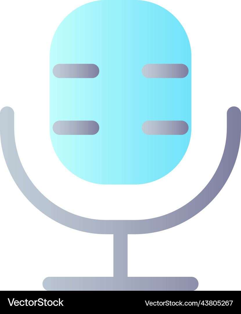 Microphone flat gradient color ui icon Microphone flat gradient color ui icon vector image