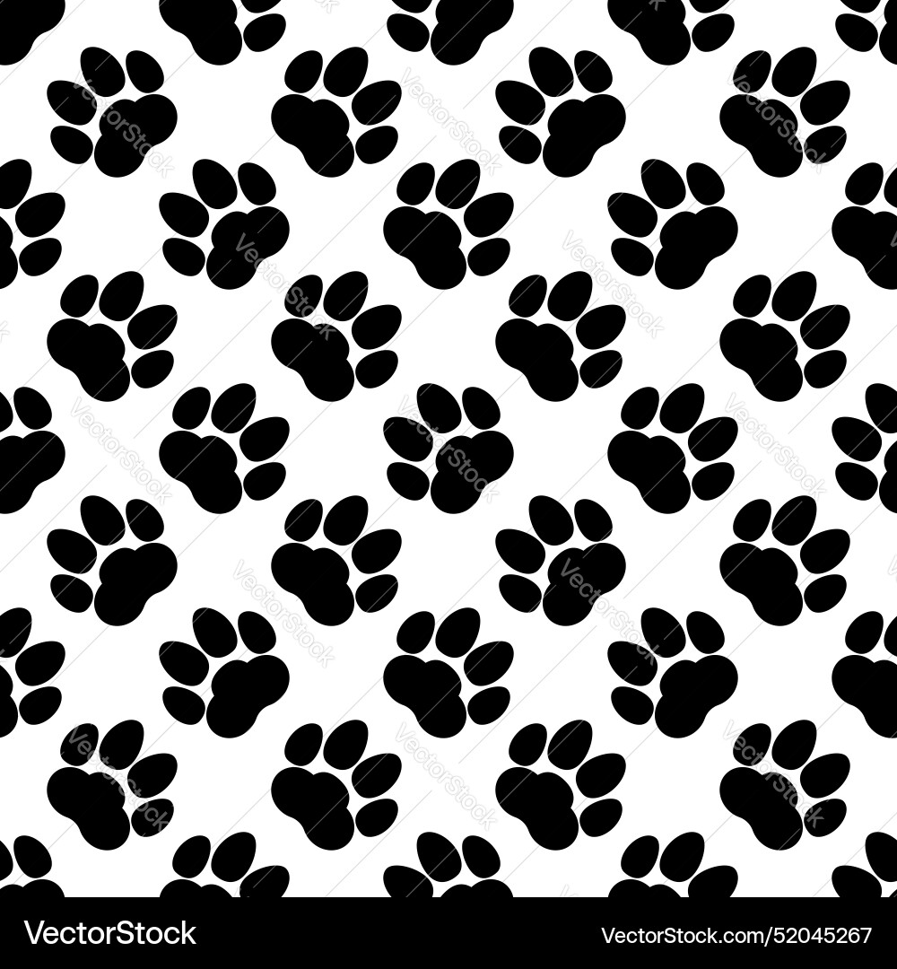 Paw prints seamless repeating pattern background Paw prints seamless repeating pattern background vector image