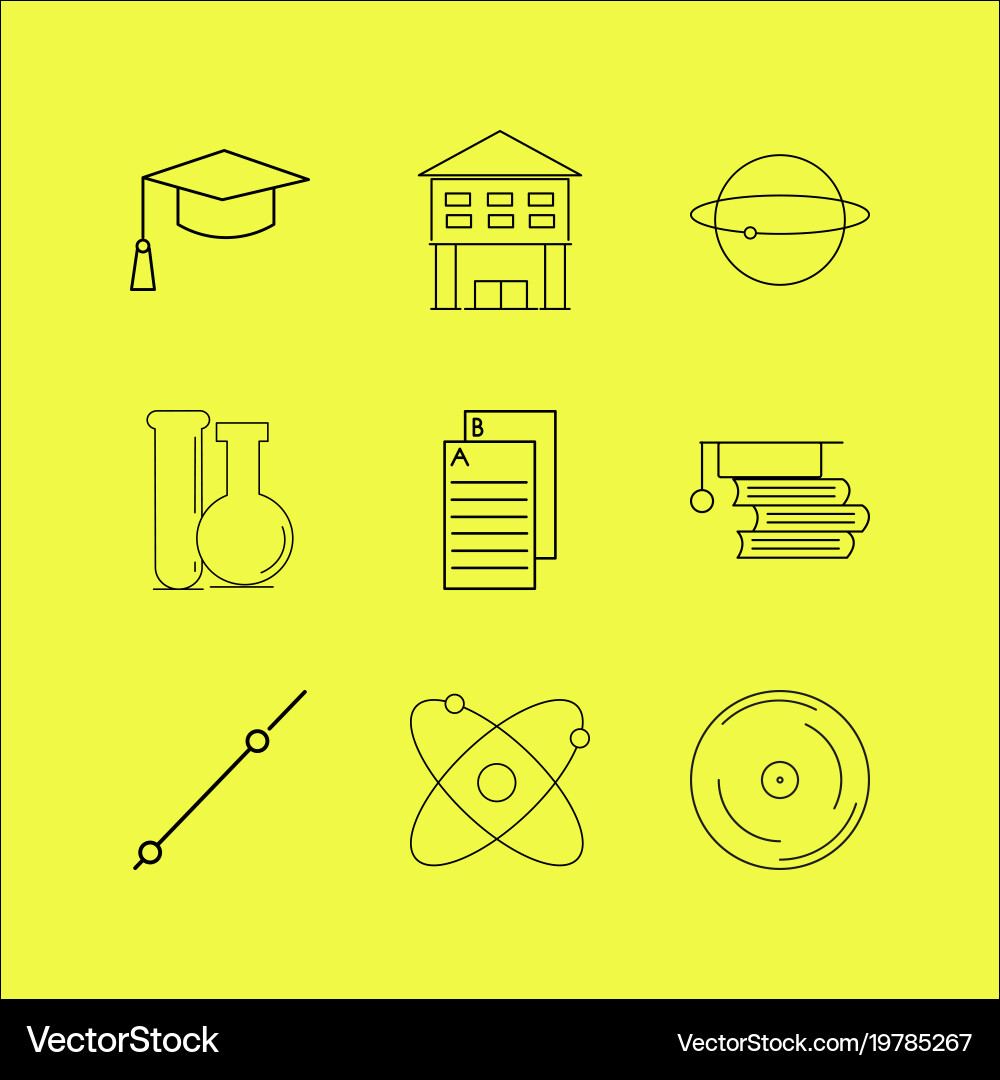 Science linear icon set simple outline icons Vector Image