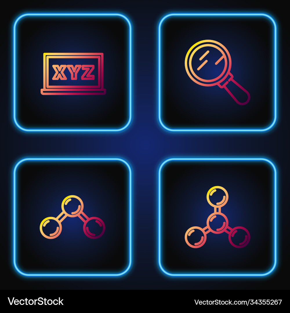 Set line molecule xyz coordinate system Set line molecule xyz coordinate system Vector Image
