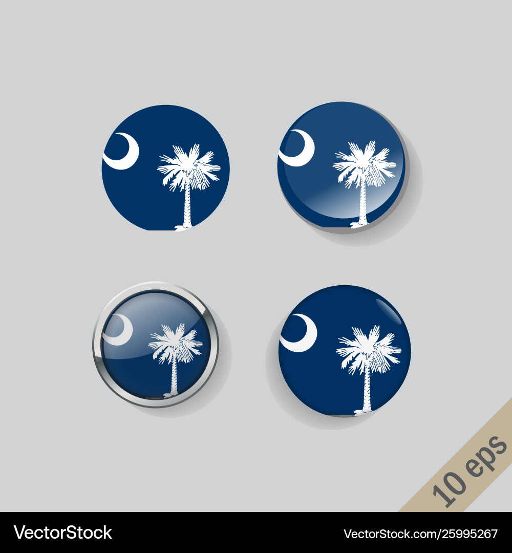 Set round buttons with image south Vector Image