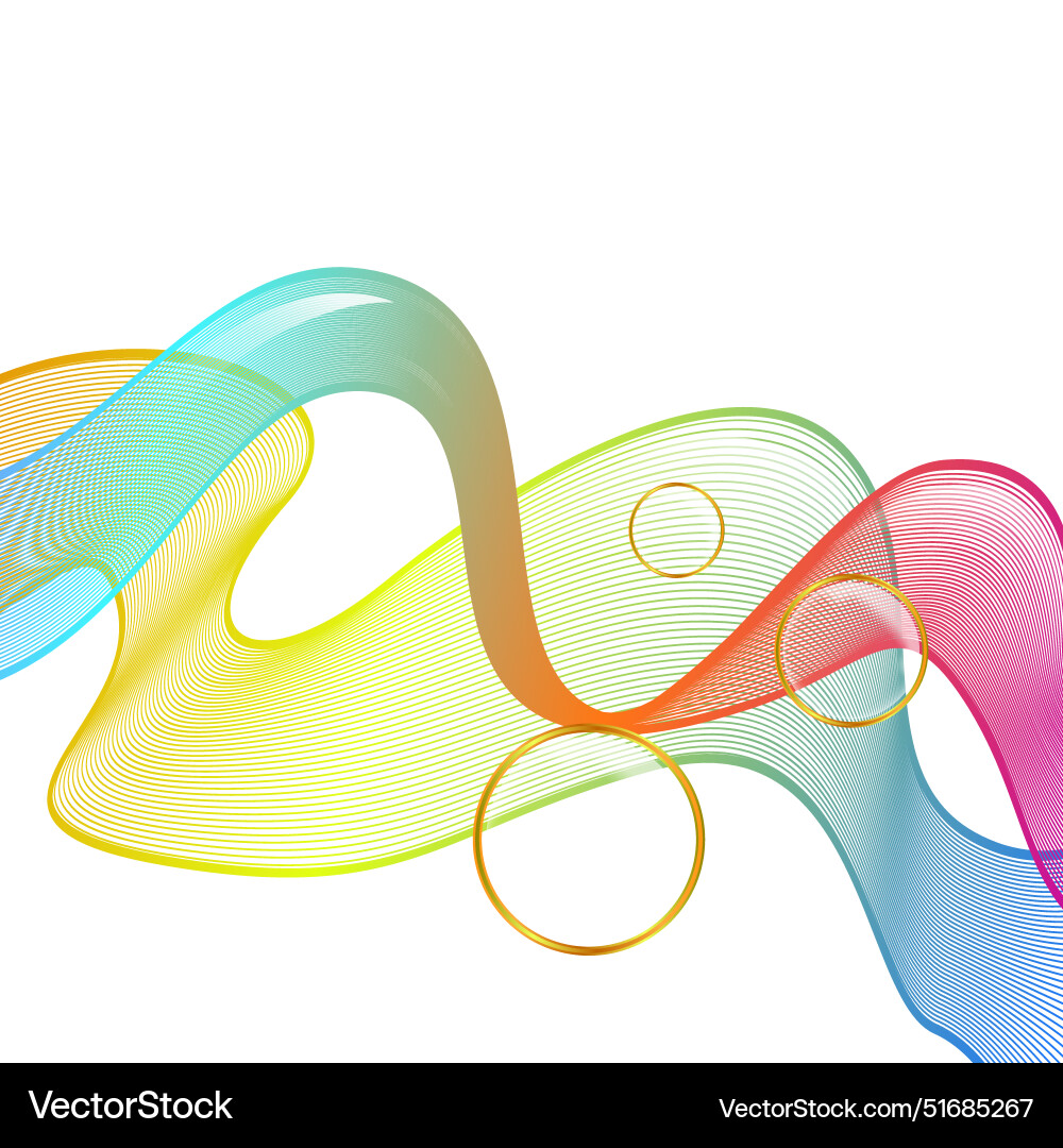 Square abstract flow of colorful dynamic waves vector image
