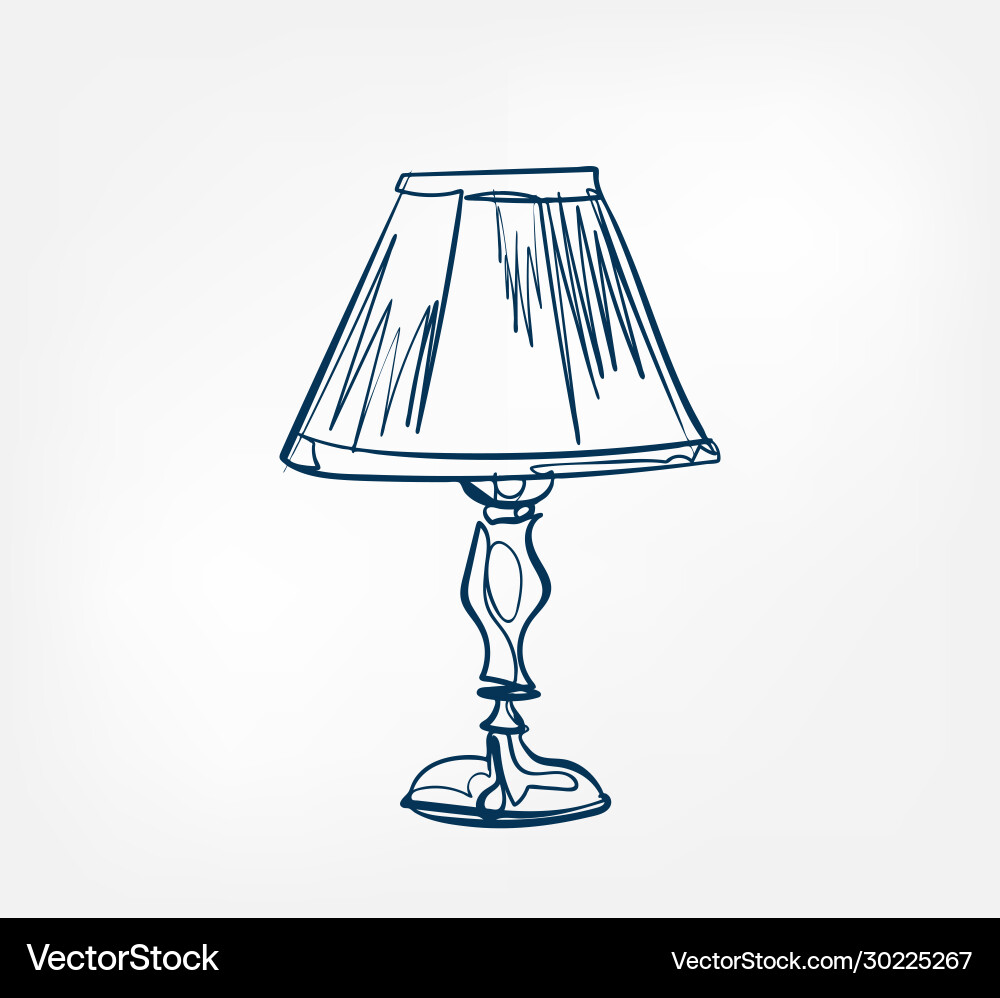 Table lamp one line design element isolated Vector Image
