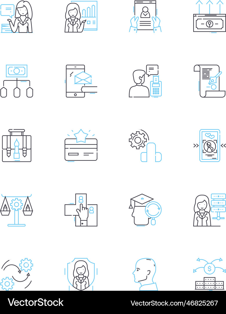Technical expertise linear icons set programming Technical expertise linear icons set programming Vector Image
