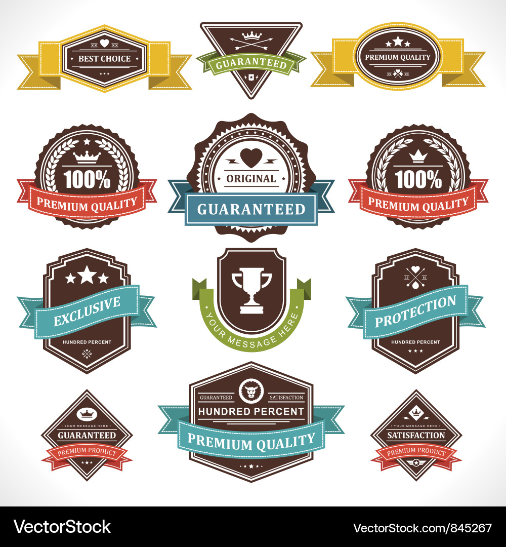 Vintage Stickers and Labels Set vector image